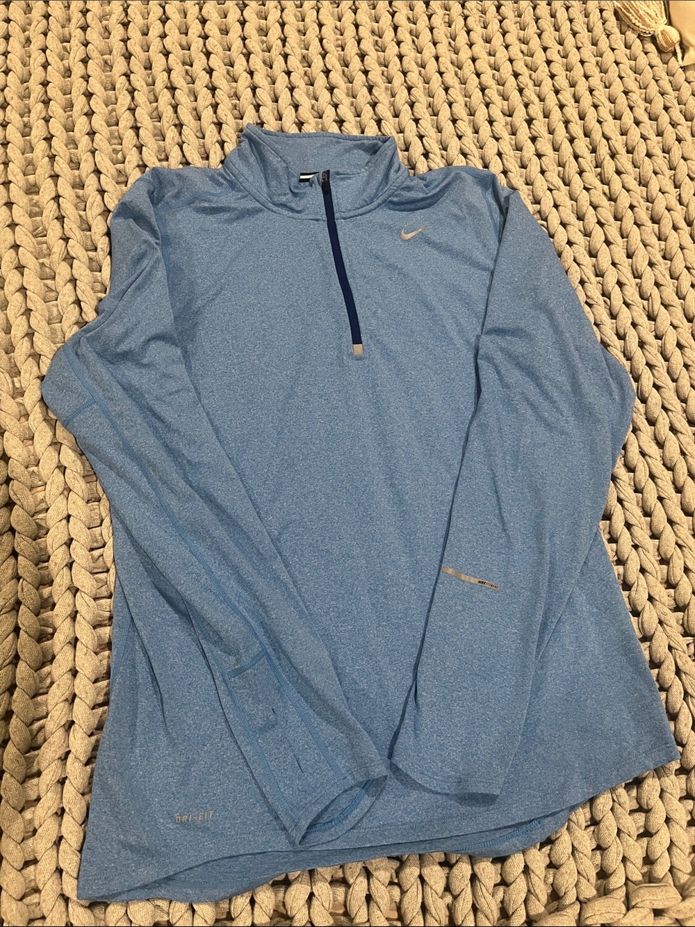 Nike Heathered Light Blue Quarter-Zip